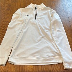 Nike White Dri-Fit Quarter Zip